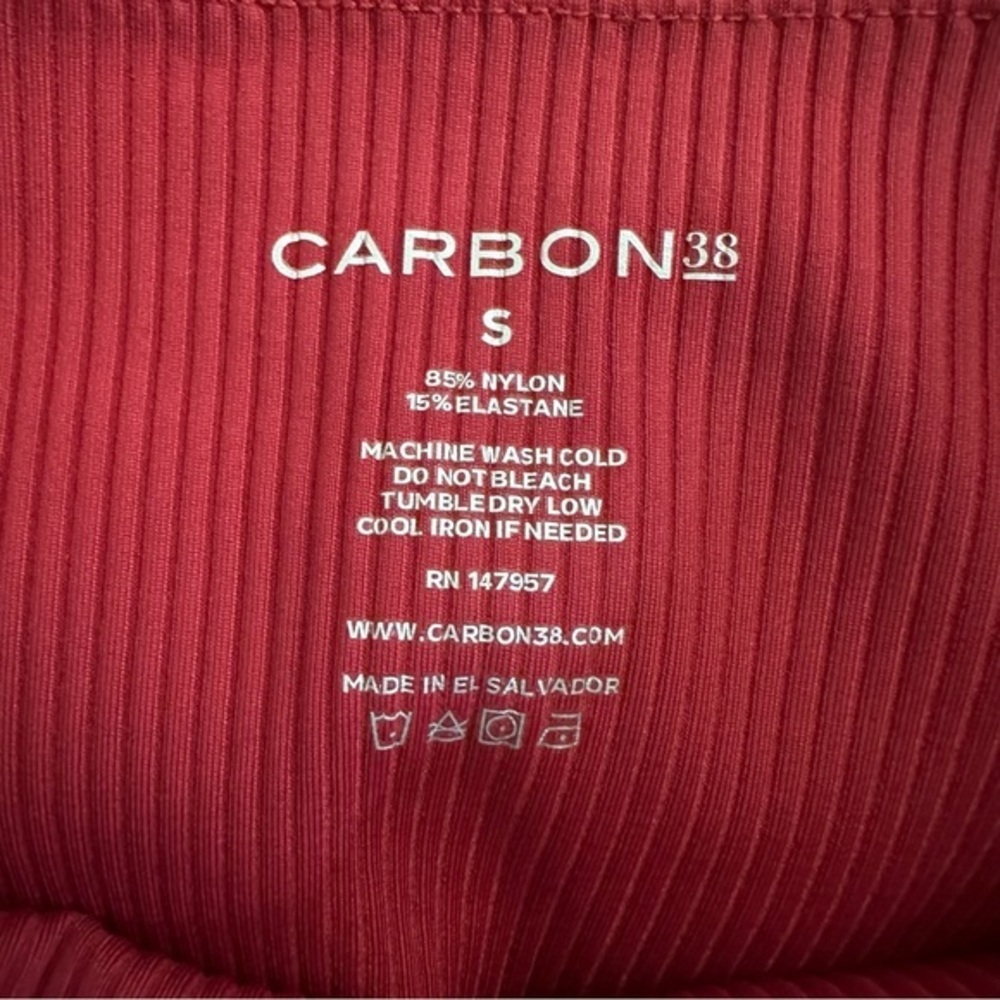 Carbon 38 High Rise Ribbed 7/8 Leggings Ankle Red Size Small - Picture 9 of 9